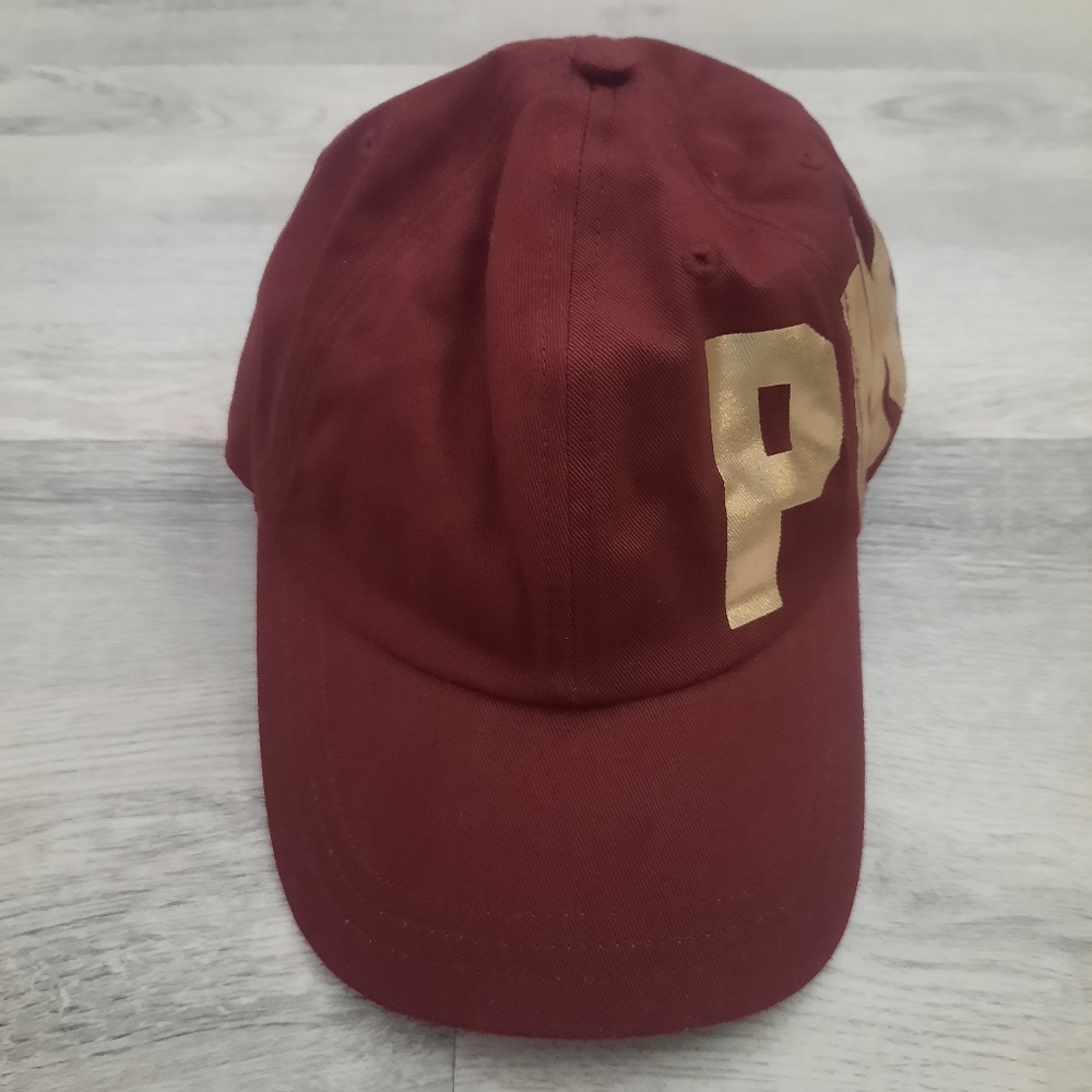 PINK Burgandy Gold Logo Hat